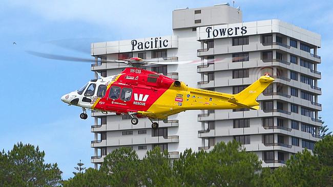 The Westpac helicopter as it took off from the York St Oval after the Park Beach car accident that claimed the life of Jessica Rooney on November 13 2022.