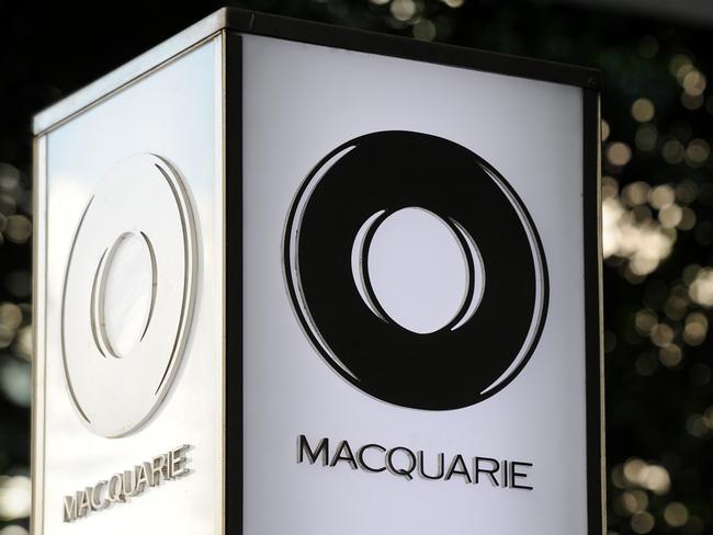 Macquarie Group signage is seen in Sydney, Friday, Sept. 11, 2015. (AAP Image/Joel Carrett) NO ARCHIVING