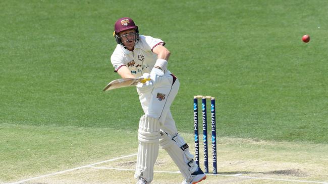 Marnus Labuschagne guides Queensland to victory on day four of the Sheffield Shield clash against South Australia at the Gabba. Picture: AAP Image/Albert Perez.