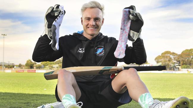 Southern District Cricket Club has signed Worcestershire wicketkeeper Ben Cox. Cox is also a co-owner of a ‘funky sports socks’ company called HEXXEE. Picture: AAP/Dean Martin