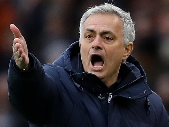 WOLVERHAMPTON, ENGLAND - DECEMBER 15: Jose Mourinho, Manager of Tottenham Hotspur gives instructions during the Premier League match between Wolverhampton Wanderers and Tottenham Hotspur at Molineux on December 15, 2019 in Wolverhampton, United Kingdom. (Photo by Richard Heathcote/Getty Images)