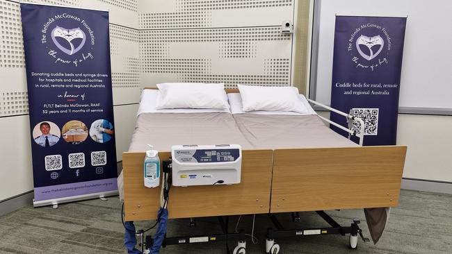 Examples of the cuddle beds built for the Belinda McGowan Foundation to go into various hospitals across Queensland for palliative care use.