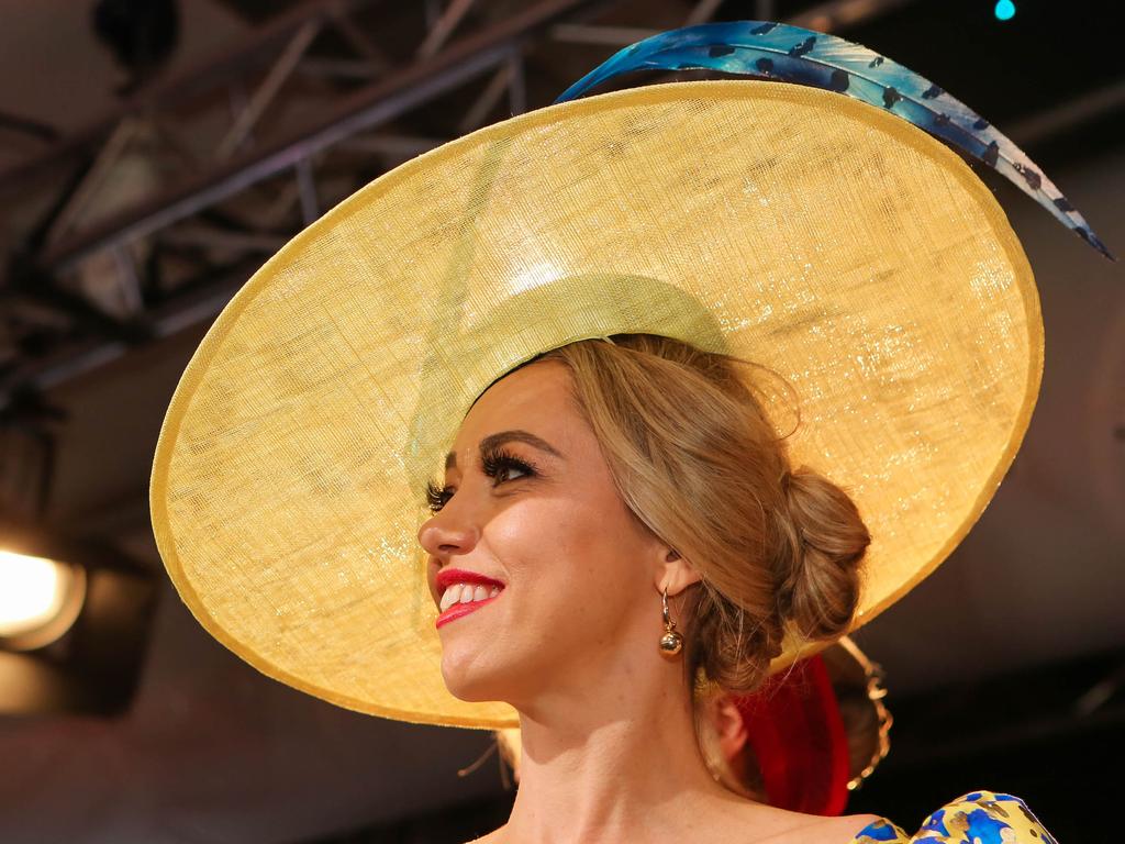 Tatiana Hoffman winner in Fashions on the Field at Bridge Toyota Ladies Day. Picture: GLENN CAMPBELL