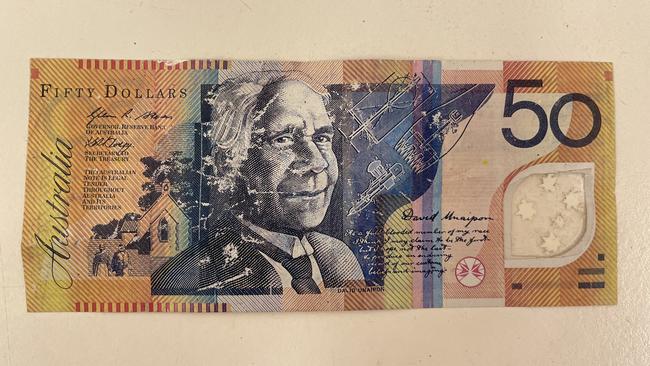 The fake $50 note received by Blake Family Grocers.