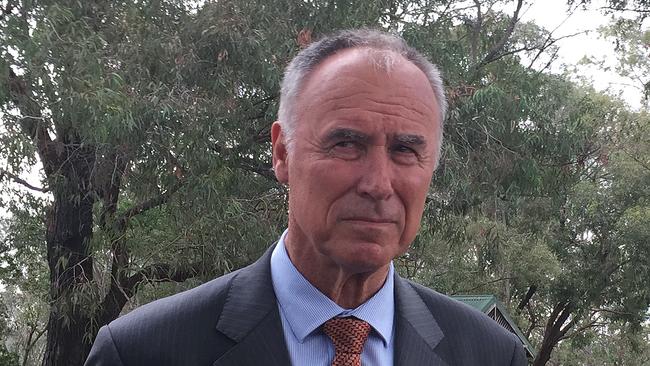 Former Federal member for Bennelong John Alexander speaks to the media during a doorstop with Federal Minister for Urban Infrastructure Paul Fletcher at Memorial Park, Meadowbank, Sydney, Friday, November 17, 2017. Liberal MP John Alexander may not have needed to resign and call a by-election in Bennelong, as it has now emerged he never held British citizenship. The UK Home Office has confirmed he is no longer eligible for citizenship after Mr Alexander renounced even "the possibility" of British citizenship eligibility through his father. (AAP Image/Gemma Najem) NO ARCHIVING