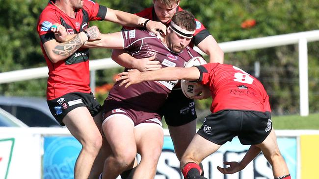 Jayden Sharp, pictured playing against Mudgeeraba Redbacks last year, turned in an inspired performance for Burleigh against Southport. Picture: Richard Gosling