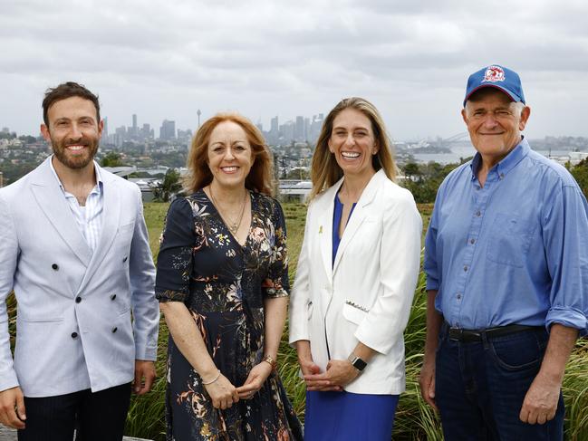 EMBARGOED FOR THE WEEKEND TELEGRAPHS, JANUARY 23, 2025, PLEASE CONTACT WEEKEND PIC EDITOR TIM HUNTER BEFORE PUBLISHING.Jewish leaders from left former Rabbi of Maroubra Synagogue Rabbi Yossi Friedman, Woollahra Rabbi Jacqueline Ninio, Executive Jewry councilÃ¢â¬â¢s Simone Abel and Executive Jewry council co-CEO Peter Wertheim at Dudley Page Reserve in Dover Heights. Picture: Jonathan Ng