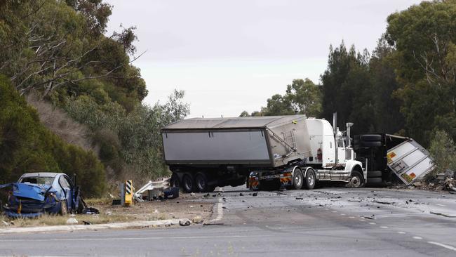 The car driver was flown to hospital with life-threatening injuries. Picture: Russell Millard Photography