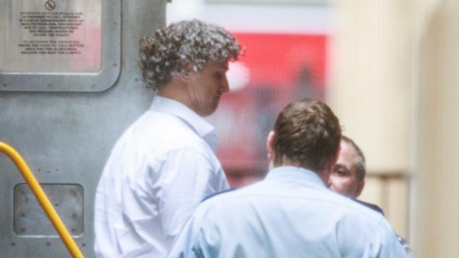 Adrian Basham arrives in custody to Melbourne Supreme Court on Monday. Picture: NCA NewsWire