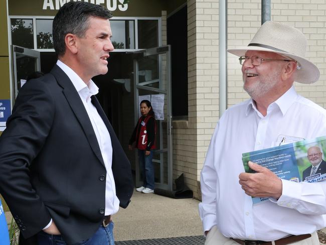 Brad Battin with Liberal candidate Steve Murphy. Picture: David Crosling