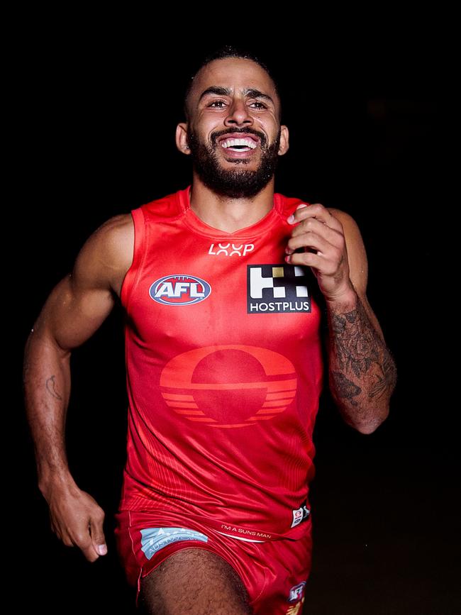 Touk Miller in the club's new guernsey for 2025. Picture: Gold Coast Suns.