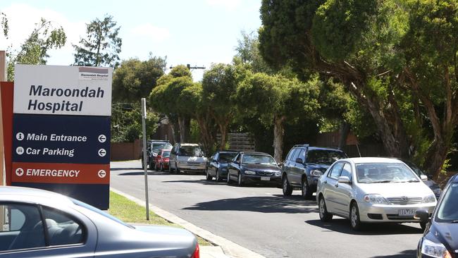 Maroondah Hospital is set to get a 500-space multi-level carpark, ending a decade of parking chaos and safety fears in surrounding streets. Picture: STUART MILLIGAN.