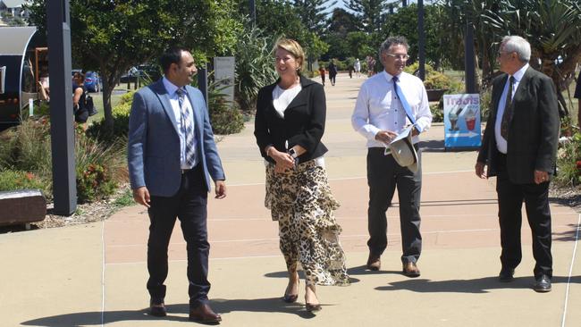 Cr Paul Amos (second from right) describes himself as "unashamedly pro-parklands and low scale commercial development" at the Jetty Foreshores Precinct.