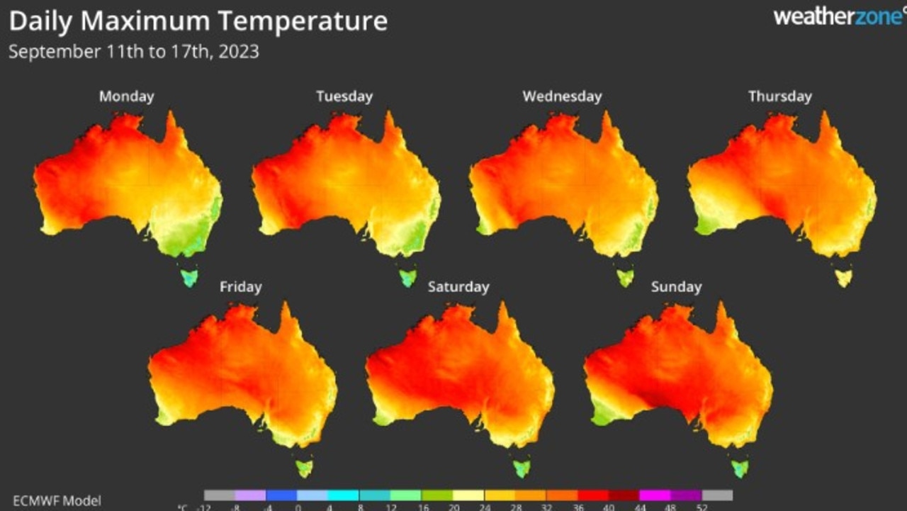 As the week progresses particulalrly the south east could get toastier. Picture: WeatherZone.