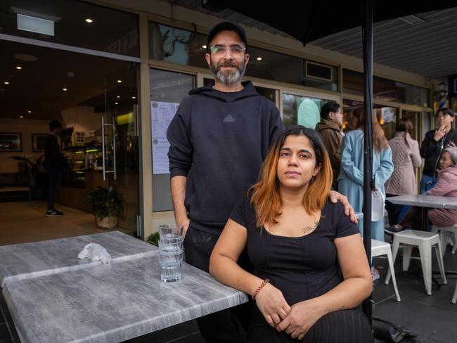 Gillott Espresso - Nupur Bakshi and husband Prateek Arora. Cafe Case study for story on public servants shunning calls to return to the CBD for work.Picture: Jason Edwards