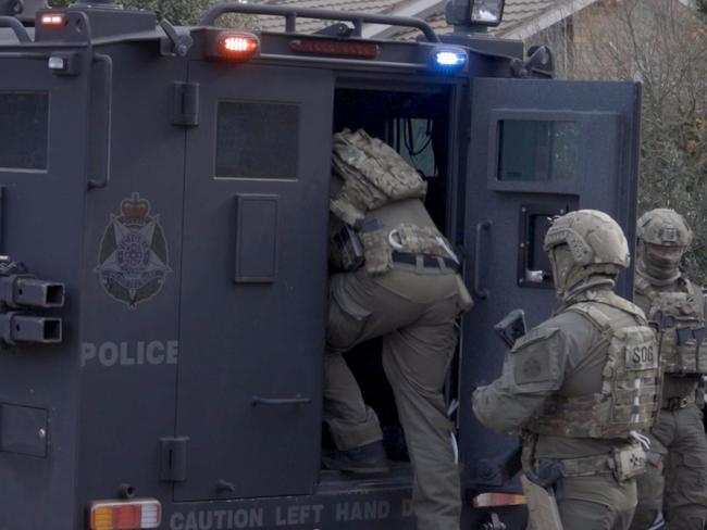 Police raids in connection with Operation Ironside. A raid in Sydenham.