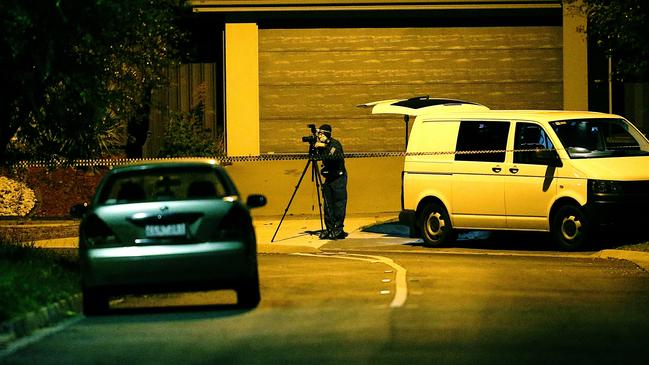 Police investigating outside Mr Vuong’s Deer Park house. Picture: Tim Carrafa