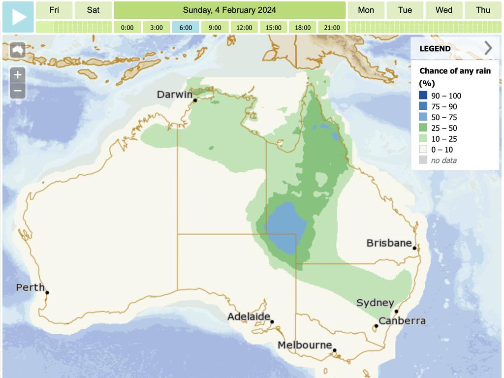 The system will move farther south through the weekend. Picture: BOM.