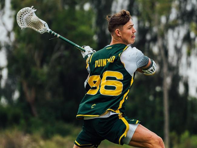 Lucas Parsons-Quintiao in action. Picture: Australian Lacrosse Network and Lacrosse Victoria.