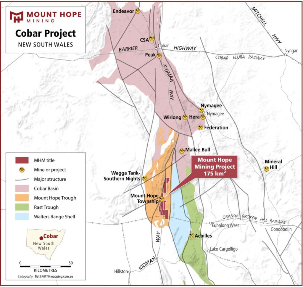 Mount Hope is surrounded by significant base metal and gold mines. Pic: Mount Hope Mining prospectus