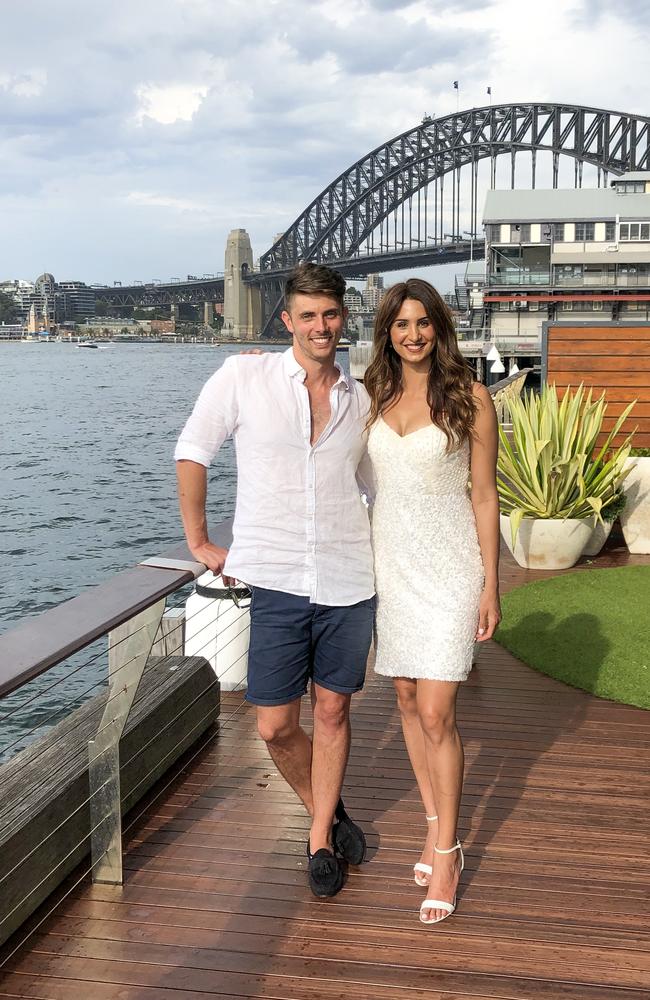 She wore it for the first time for this year’s NYE event in Sydney. Here she is with her hubby of (nearly) two years Scott Grant. Picture: Supplied