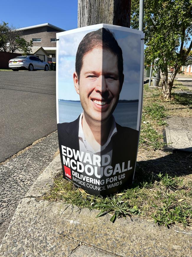 Fellow Ward 5 Labor candidate Edward McDougall said he will “work to take down” the posters. Picture: Tileah Dobson