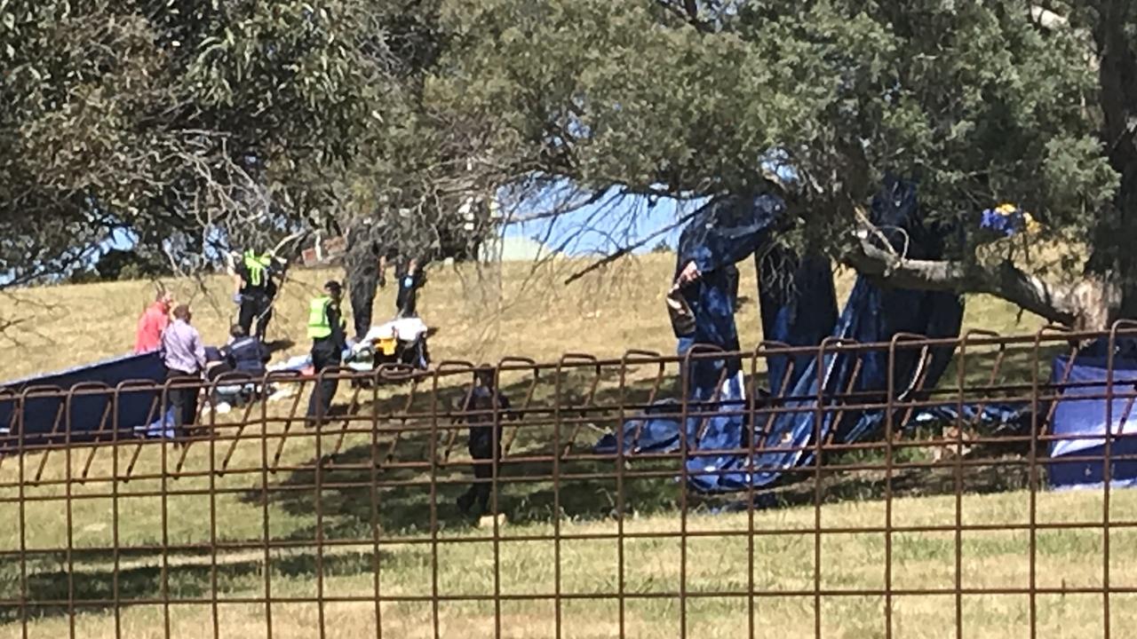 The first photograph from the scene of the Hillcrest Primary School jumping castle incident, December 16, 2021. Photo: Helen Kempton