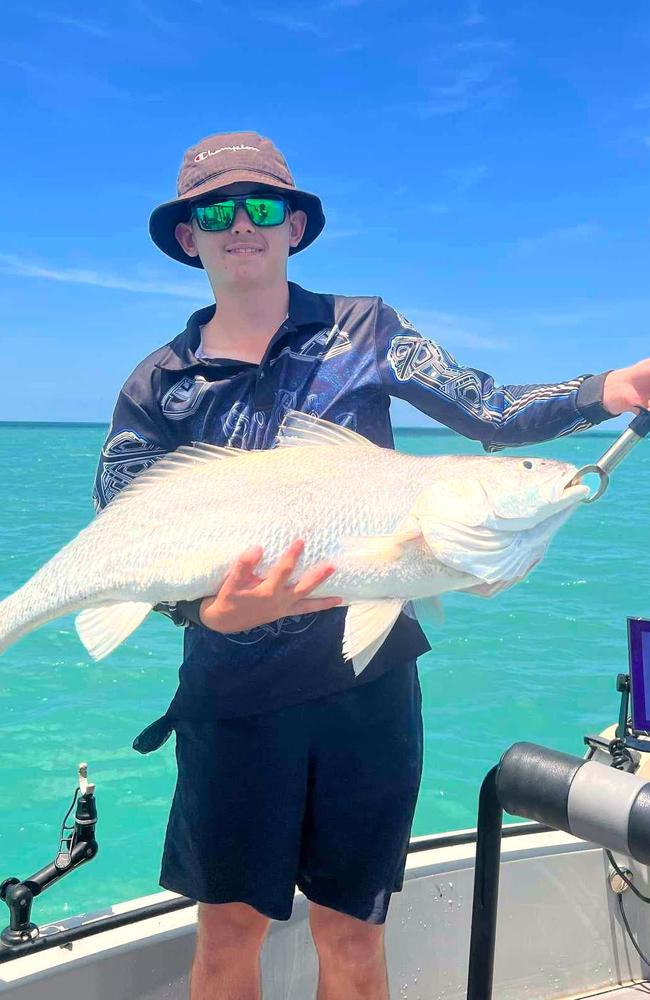 Charlie Beath was rapt with his Seven Spirit Bay jewfish. Picture: Supplied