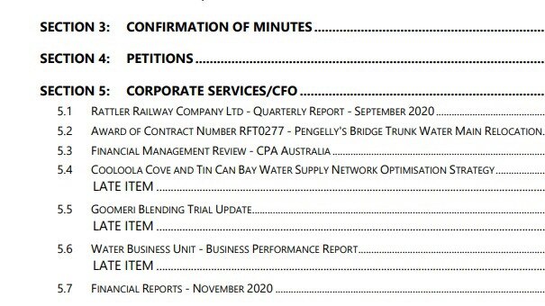 The Rattler’s quarterly report was discussed in open council in December last year.