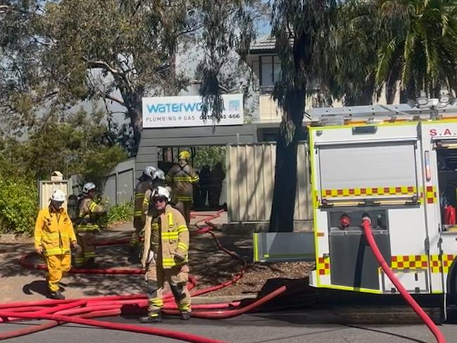 CFS and emergency services at a Blackwood home after a fire erupted on December 9, 2024, Picture: Ben Brennan