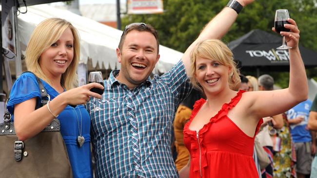 Najree Lydiard, Adrian Dunstan and Erin Lydiard at the Norwood Food and Wine Festival in 2012.