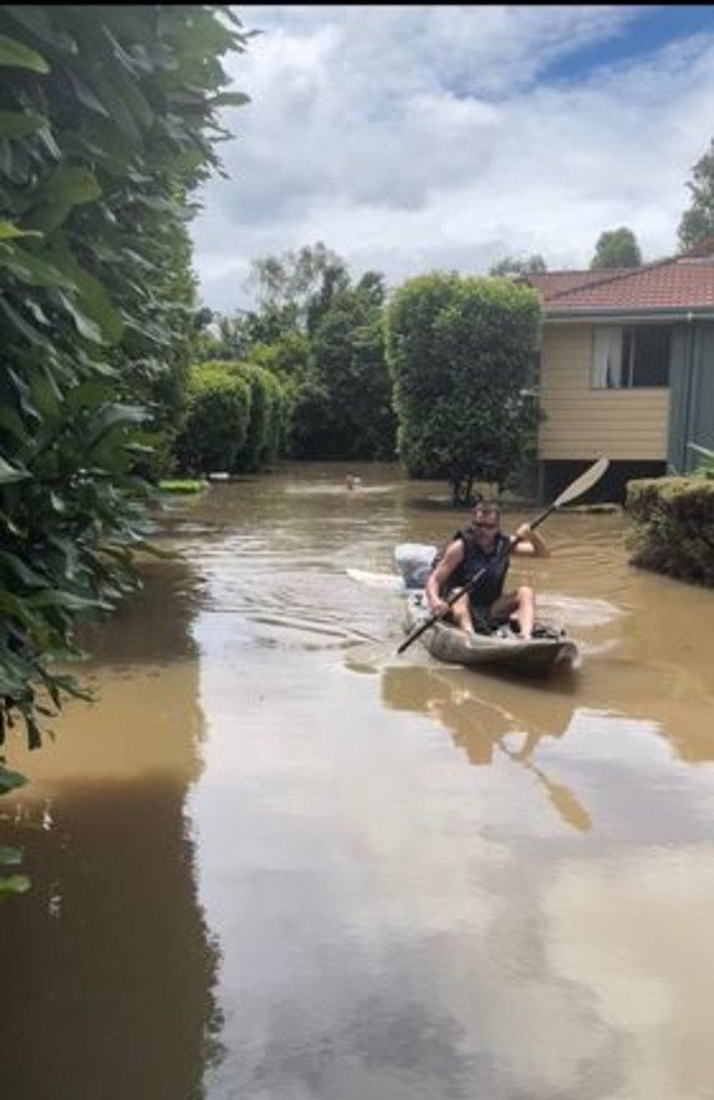 Julie Hindley's friend used a kayak to retrieve clothes and a school bag.