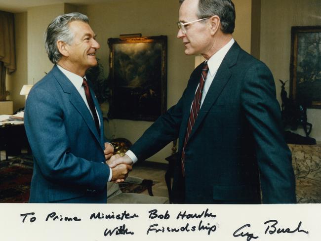 Bob Hawke with Bush in June 1988.