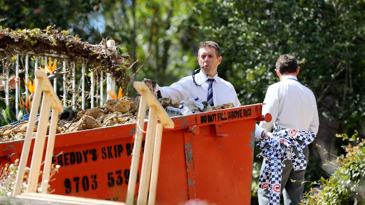 Homicide squad detectives conduct a forensic search of the Bayview home in 2018. Picture: Hollie Adams/The Australian