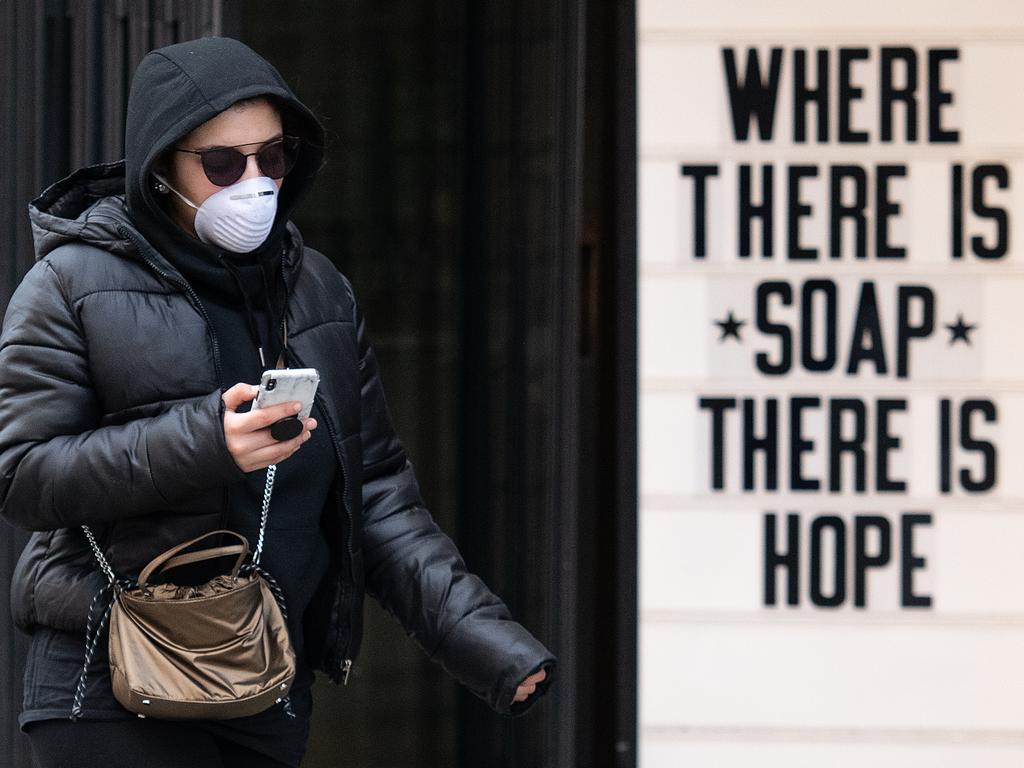 A sign in the UK where London has been a hotspot for the disease. Picture: Leon Neal/Getty Images.