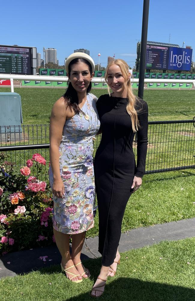 Theresa and Tegan at the 2024 Crown Oaks Day, held at Flemington Racecourse. Picture: Gemma Scerri