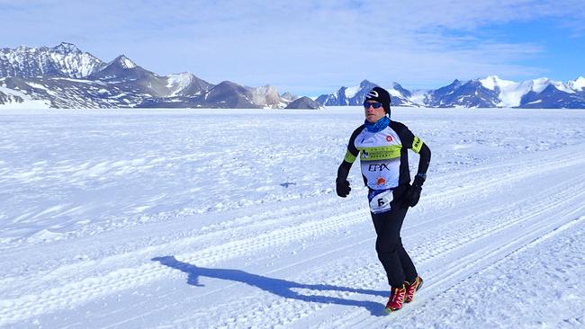 David Gething holds the world record for the fastest marathon in Antarctica — the first of seven marathons in seven days.