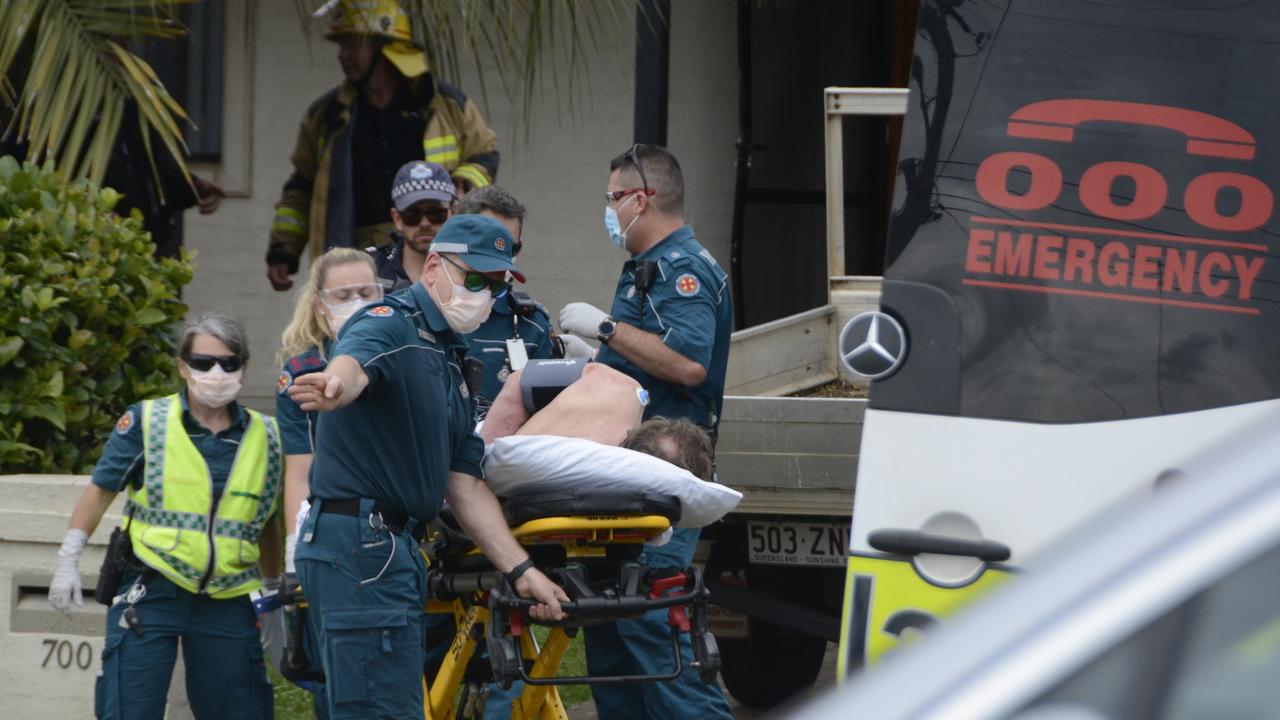 A five-four stand-off in South Toowoomba ended peacefully after tactical officers from the Queensland Police Special Emergency Response Team managed to enter the house and take a man into custody. Photo: Jarrard Potter.