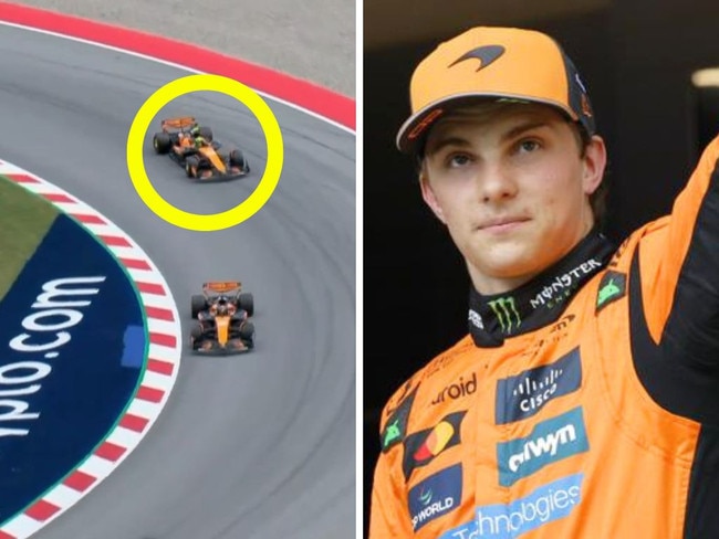 Lando Norris tried to get a tow from Oscar Piastri.