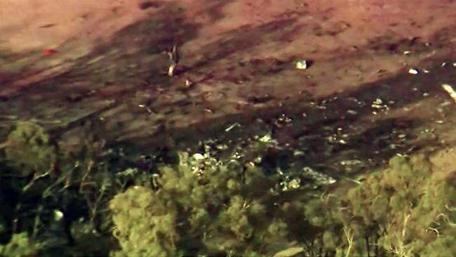 Aerial footage of the crash site. Picture: 9News