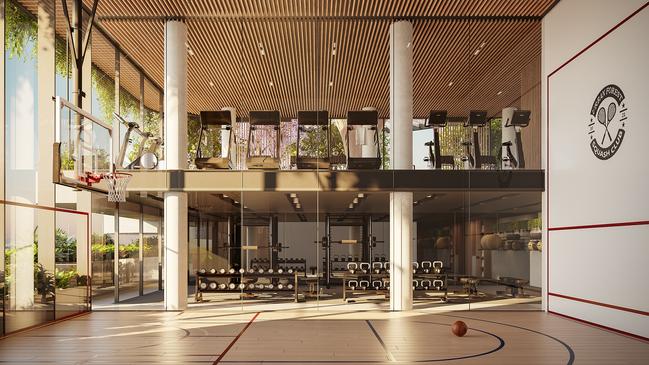 The development will have Australia’s first rooftop basketball court.