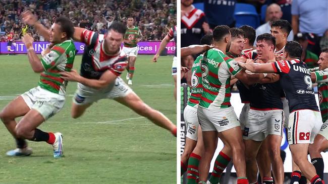 It was a wild finish to the clash. Photo: Getty and Fox Sports