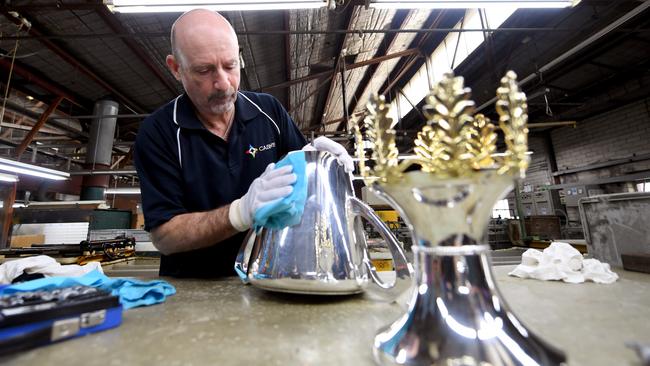 The whole thing is made by hand. (Photo by Morgan Hancock/AFL Photos/via Getty Images)