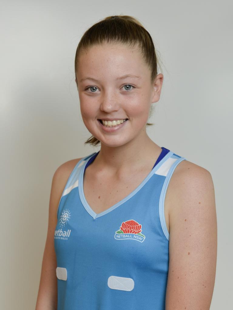 She was selected in the NSW squad for the 2018 under 17s National Netball Championships. Picture: Netball NSW