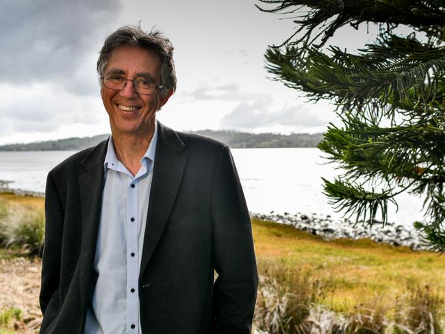 Tasmanian author Steve Biddulph on the banks of the Tamar River near his home in Northern Tasmania. Picture: Scott Gelston