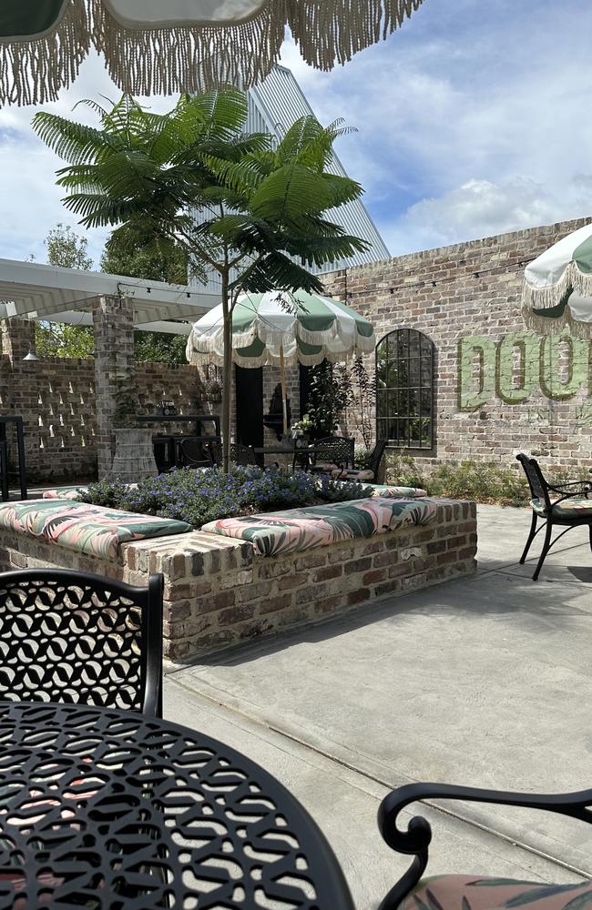 On-trend sage green is featured throughout the outdoor areas of The Doonan. Picture: Letea Cavander