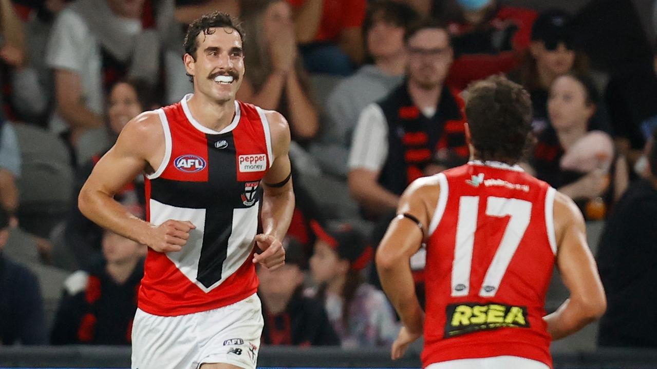 Max King leads an impressive St Kilda forward line. Picture: Michael Willson/AFL Photos