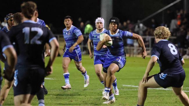 Noah Funa charges into the Matraville defence. Photo: Tim Pascoe