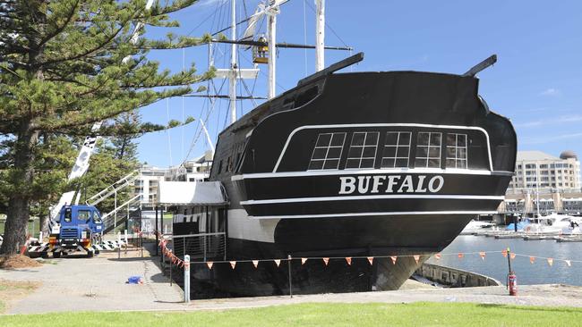 The Buffalo ship at Glenelg before it was demolished. Picture: Dean Martin