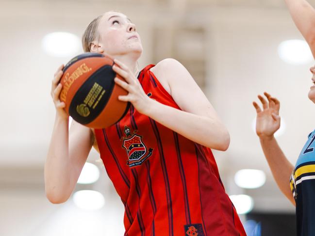 Barker College Sasha Clague in action at Basketball Australia Schools Championships. Picture: Taylor Earnshaw